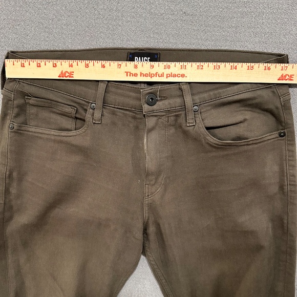 Paige Federal Olive Green Jeans Size 32 - Picture 9 of 13